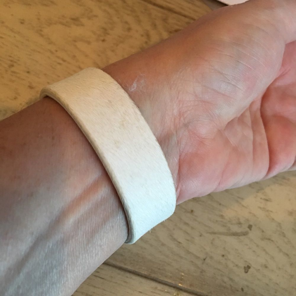 Haley White & Silver Magnetic Clasp Rustic Cuff - Picture 3 of 11